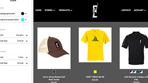 Store front screen shot