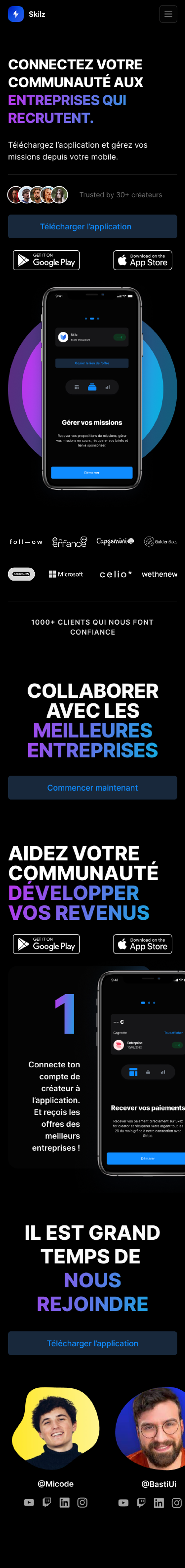 Skilz — Plateforme B2C — capture 5