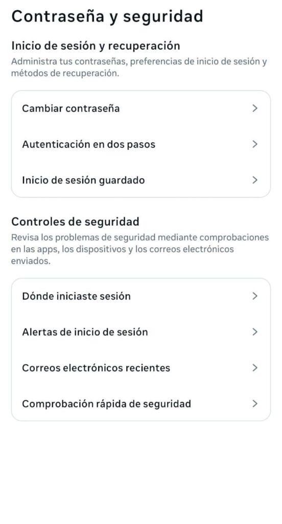 Pantalla de Instagram para verificar alertas de inicio de sesión