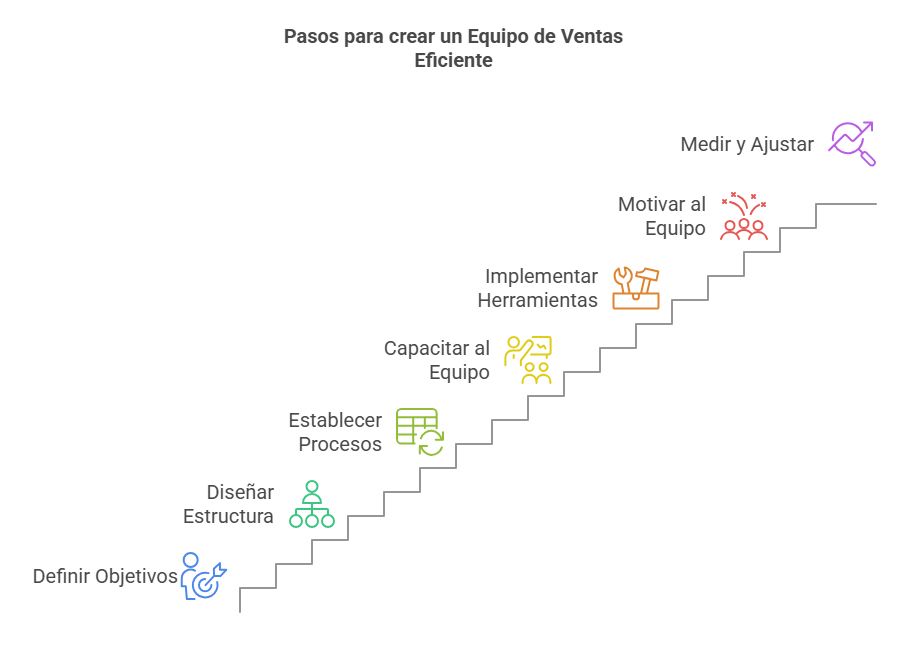 Pasos de como organizar un equipo de ventas