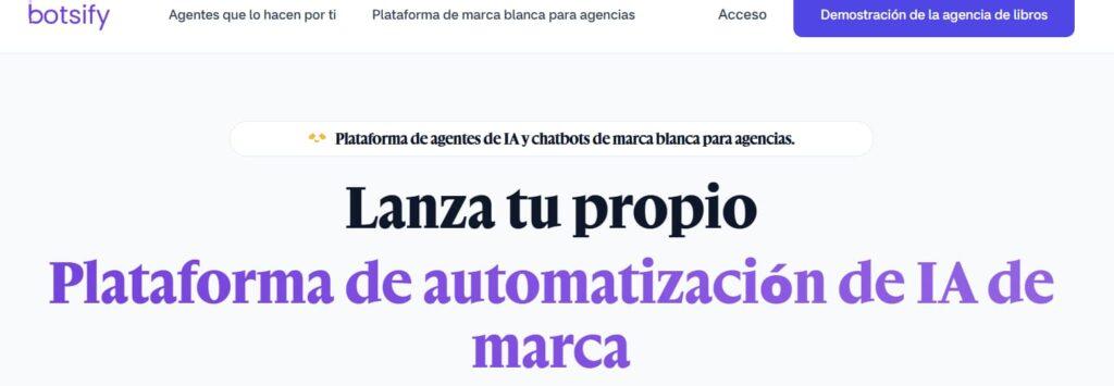Página de inicio de Botsify, plataforma de chatbots y agentes de IA para WhatsApp y múltiples canales