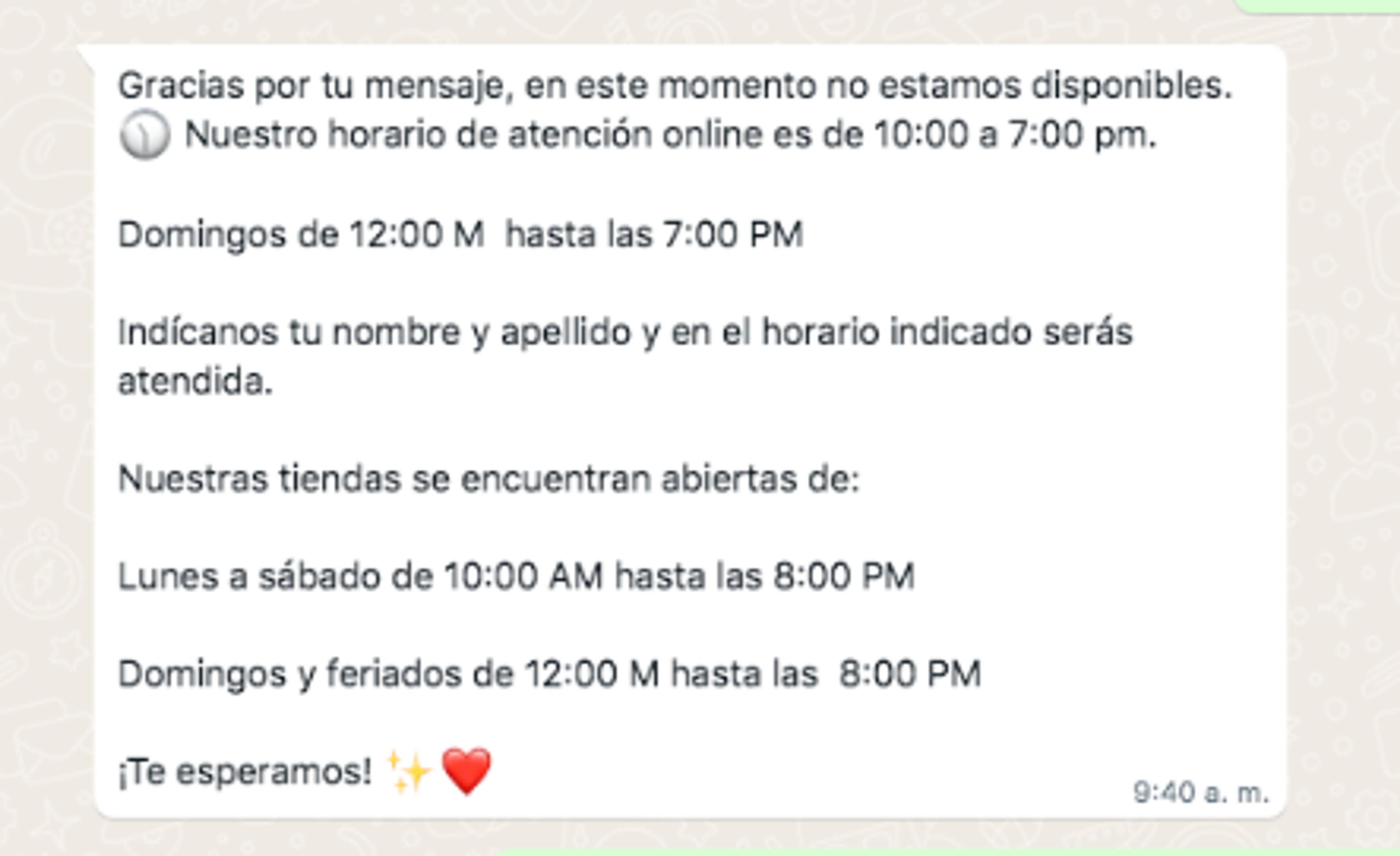 Mensaje de ausencia en WhatsApp Business