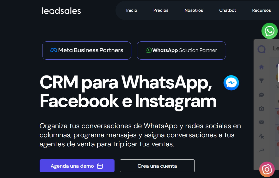 Pantalla de Inicio de Leadsales, una de las mejores alternativas a Salesforce
