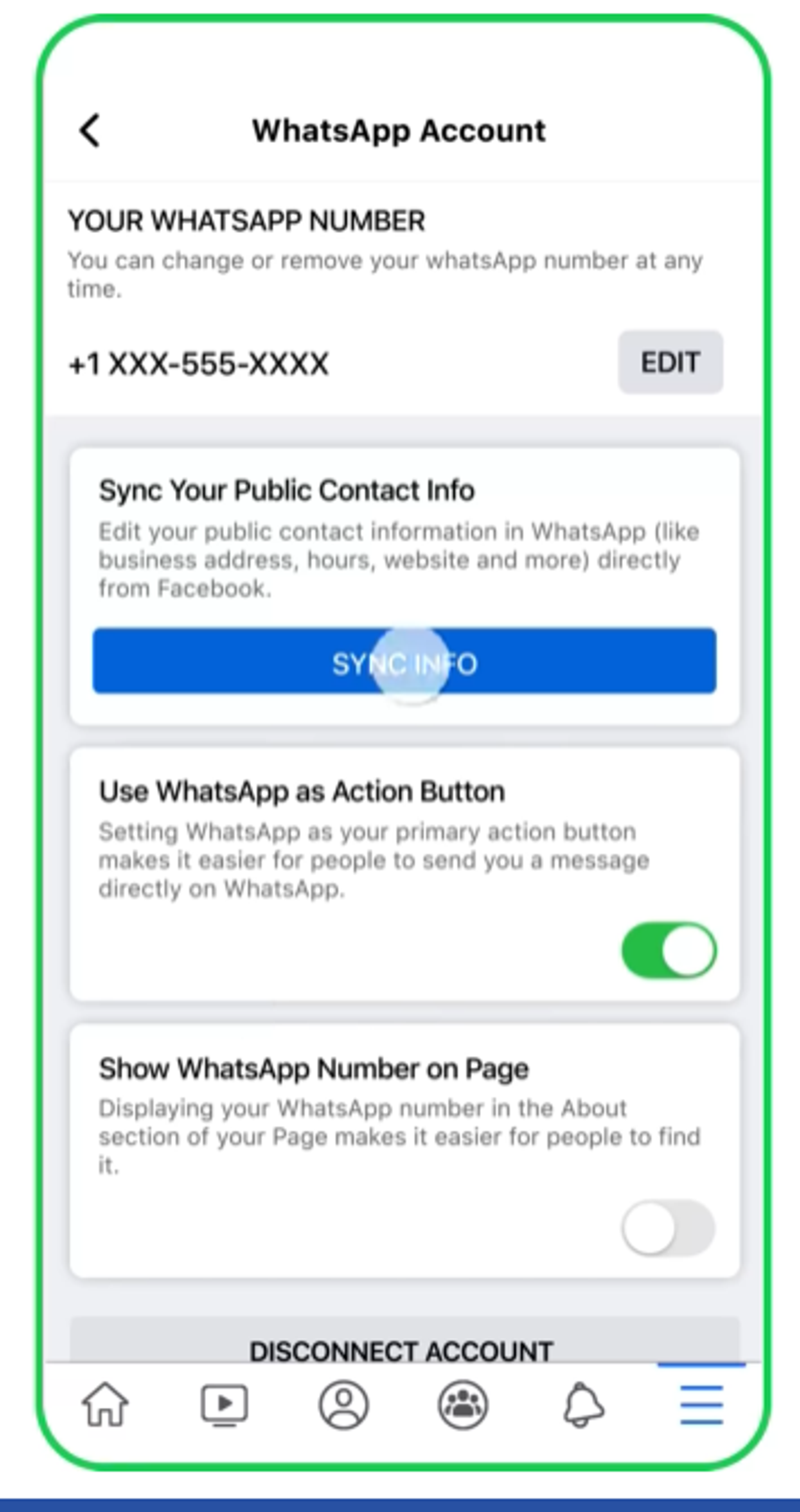 Pasos para vincular WhatsApp con Facebook
