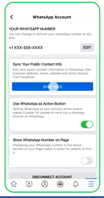 Pasos para vincular WhatsApp con Facebook