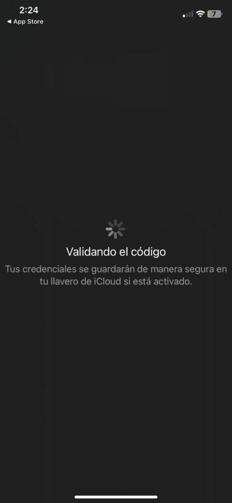 Pantalla de verificación de número en WhatsApp