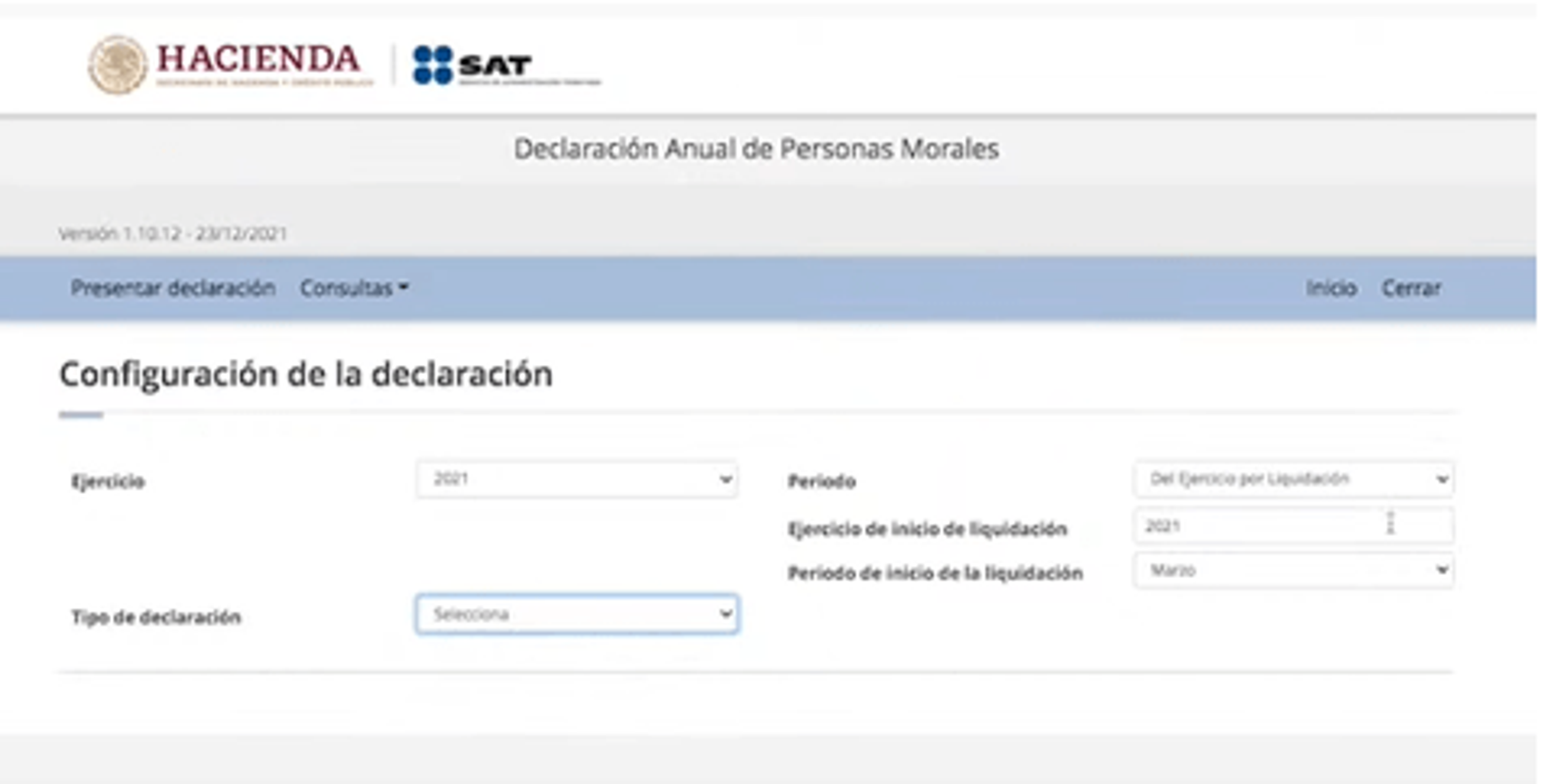 Configuración de mi declaración