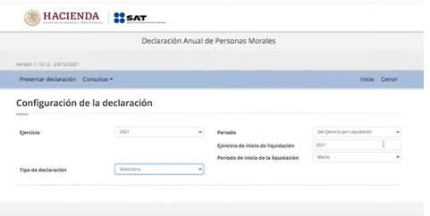 Configuración de mi declaración