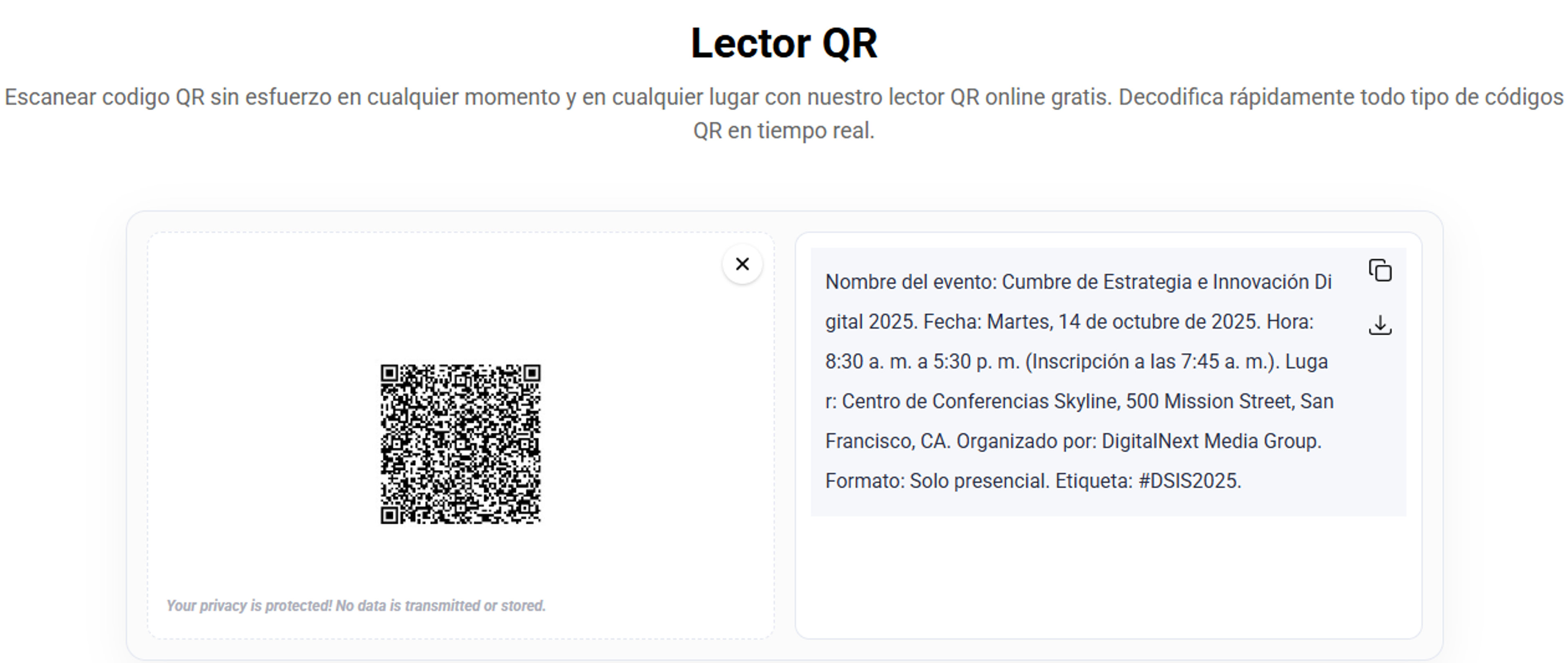 lector qr ejemplo