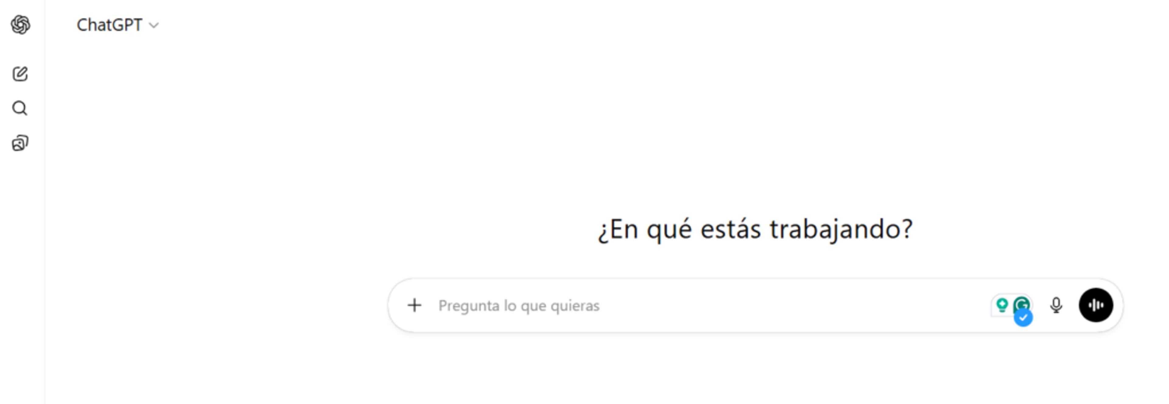 Pantalla de ChatGPT