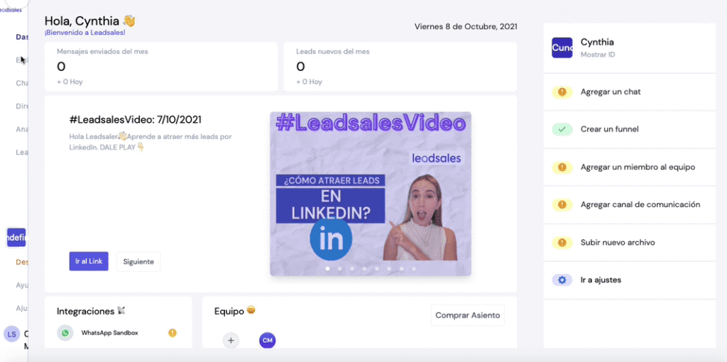 Enviar mensaje de ventas con leadsales