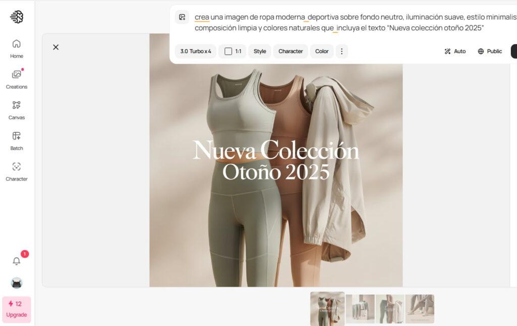 Imagen de ropa deportiva con texto creada por Ideaogram AI