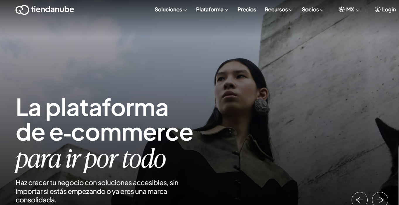 Pantalla de Tienda Nube