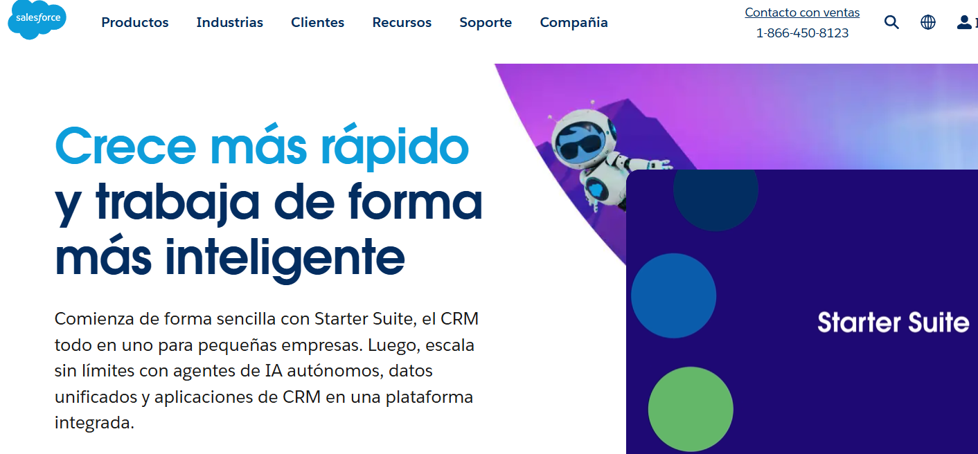 Pantalla de inicio de Salesforce