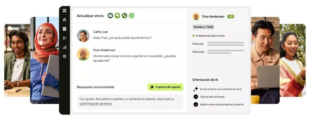 Pantalla de Zendesk
