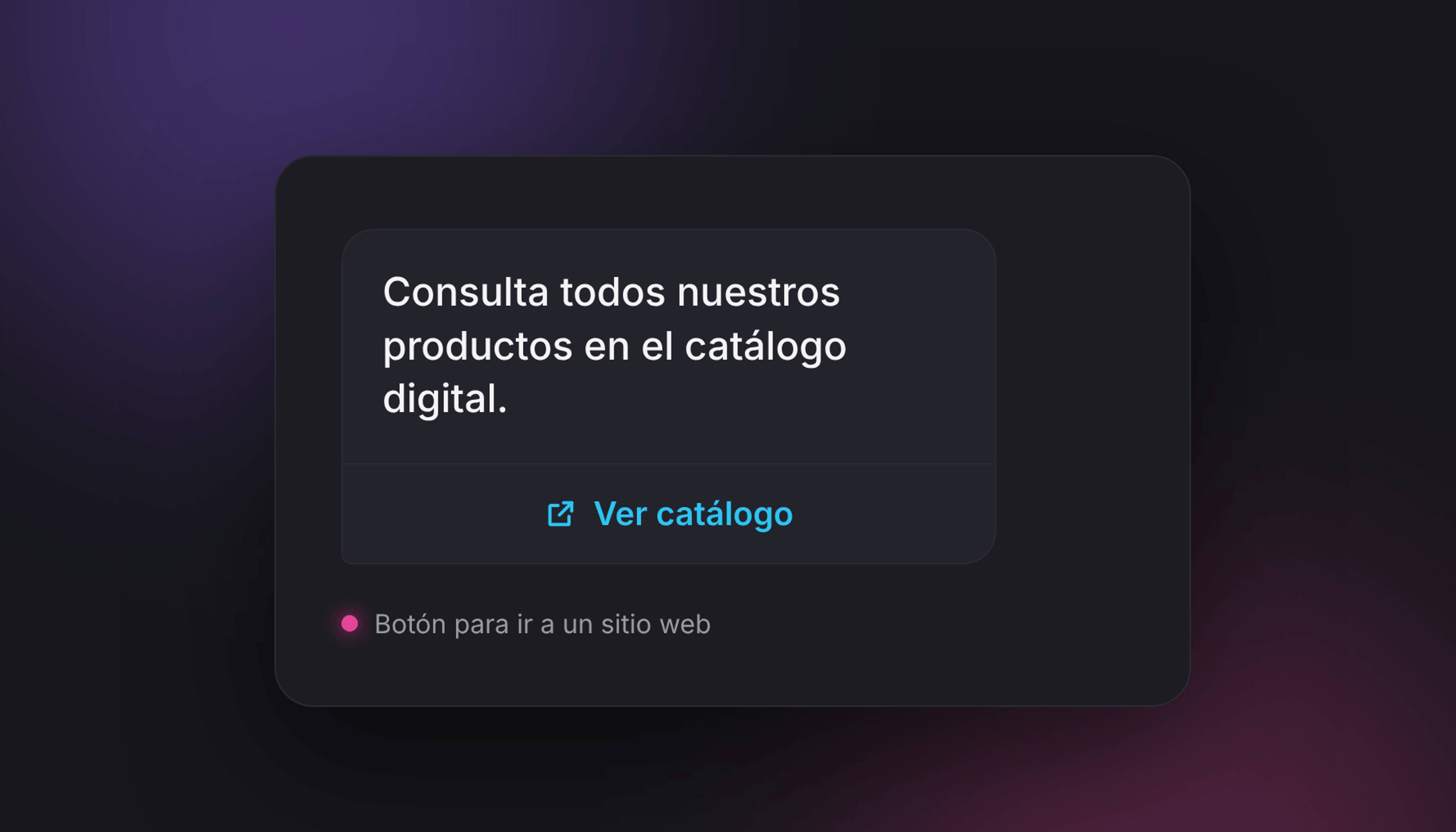 Ejemplo de mensaje de WhatsApp Business API con botón para ir a un sitio web