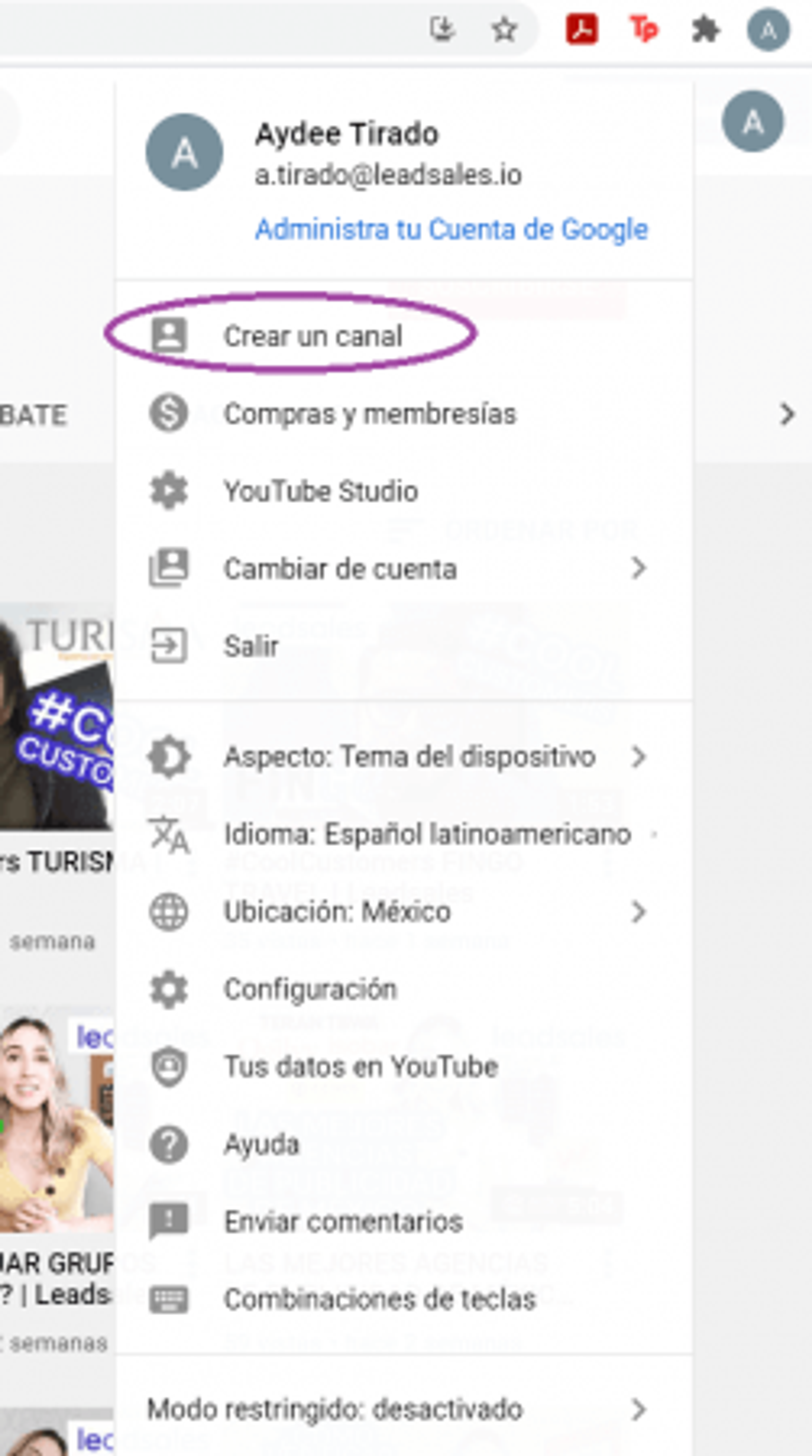 crear canal