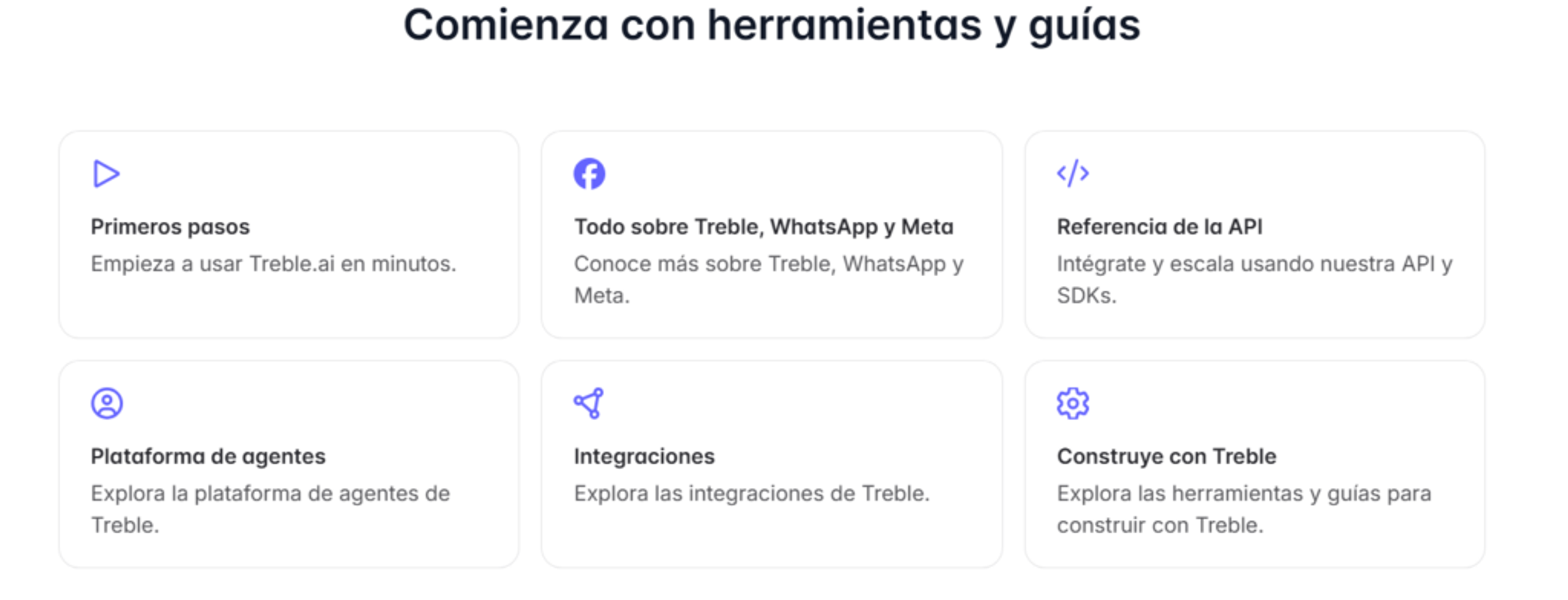 Pantalla de recursos de Treble