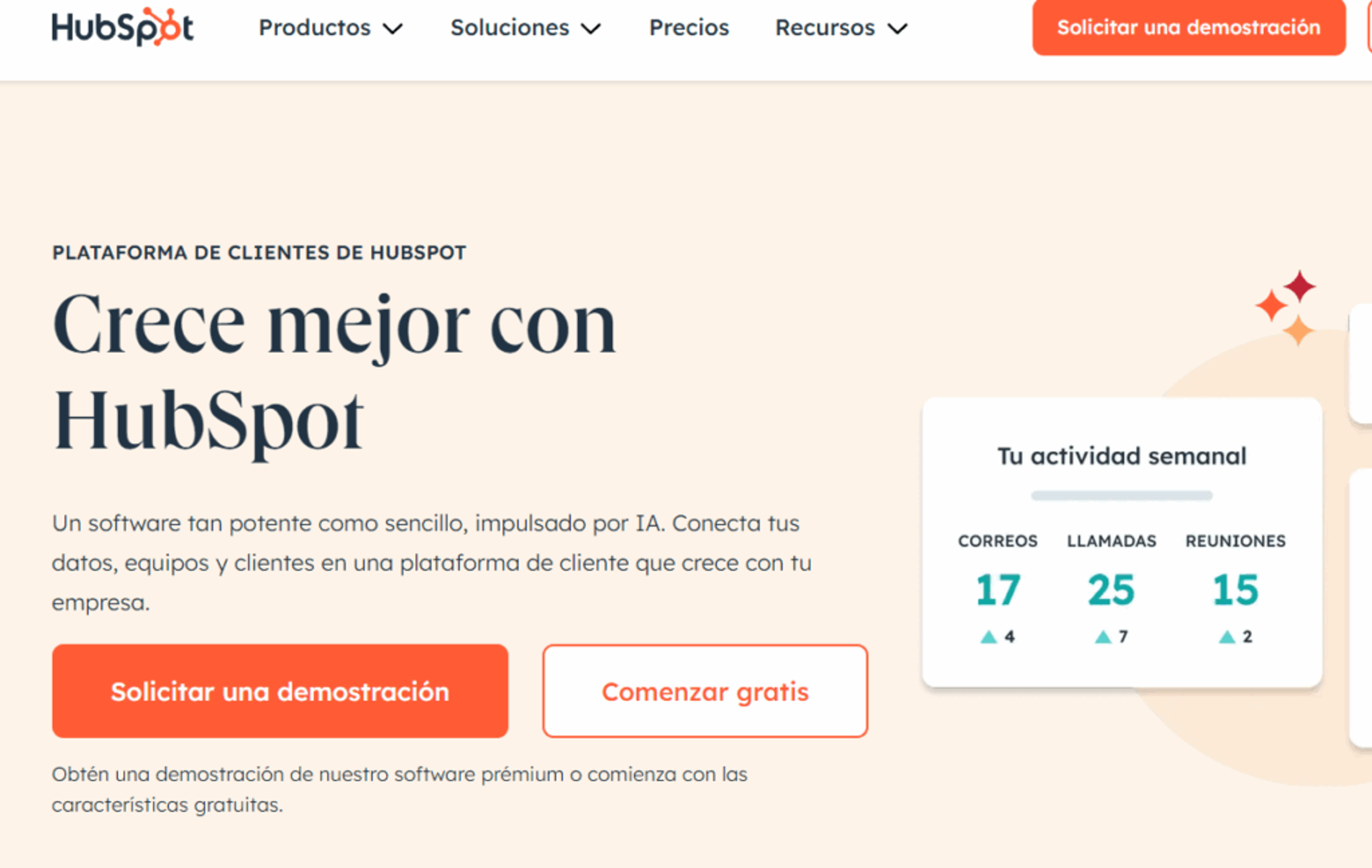 Pantalla de Hubspot