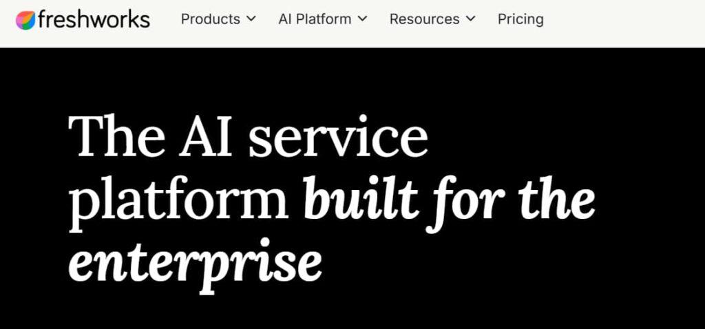Plataforma de inteligencia artificial Freshworks diseñada para empresas y equipos de gran escala