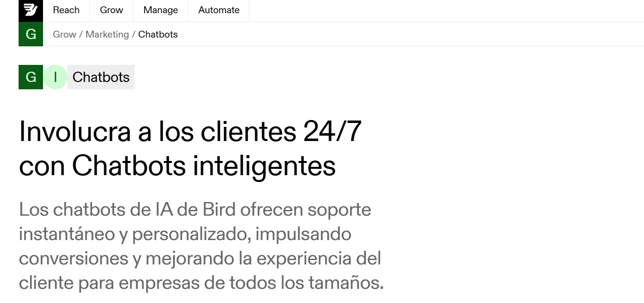 Página de inicio de Bird