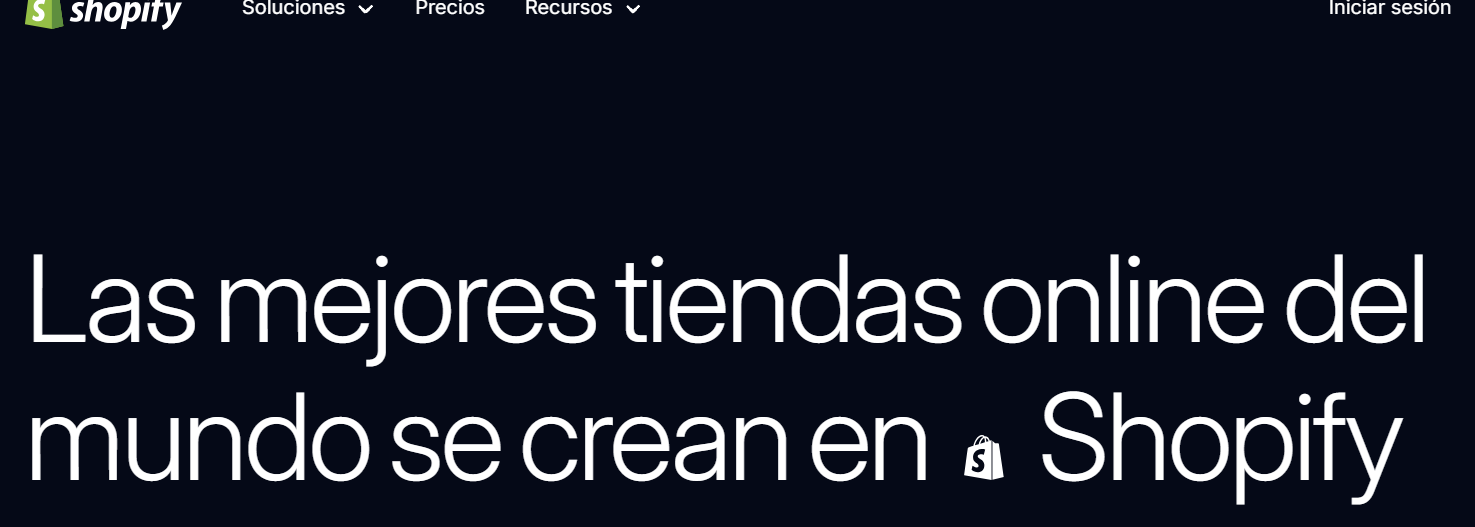 Pantalla de Shopify
