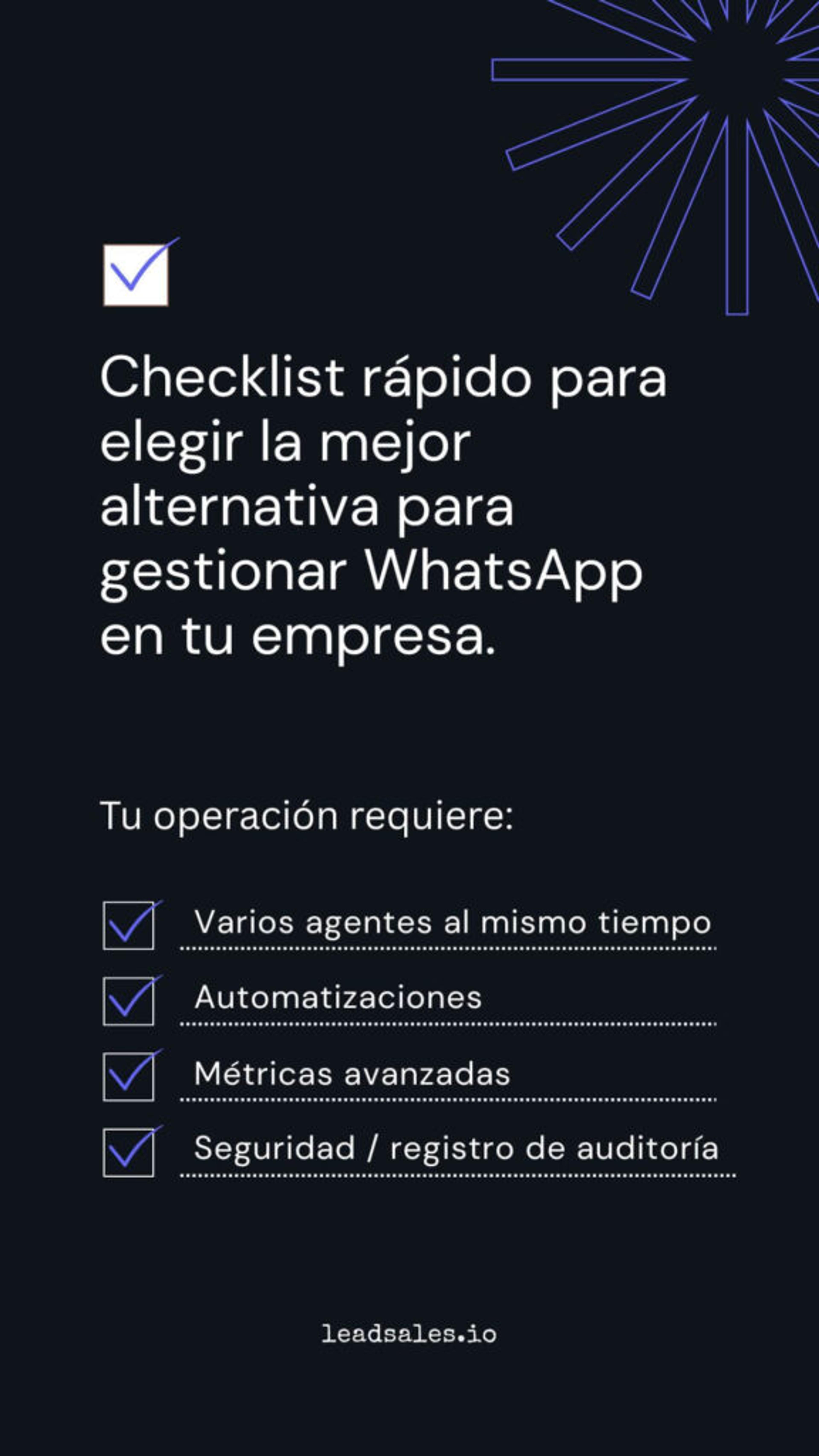 checklist para elegir la mejor alternativa para gestionar whatsapp en empresas