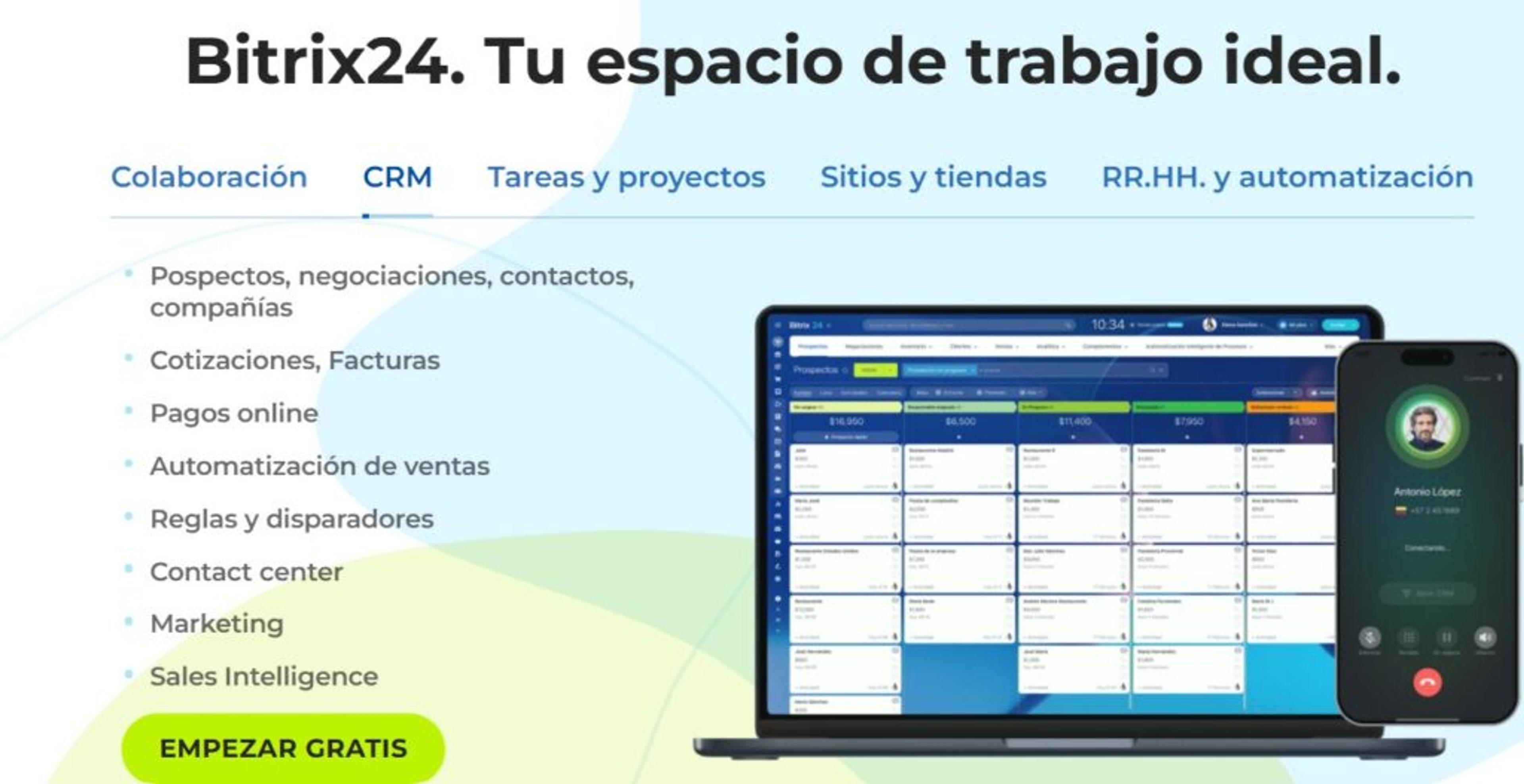 Pantalla de Bitrix24 con imagen de tu espacio de trabajo ideal