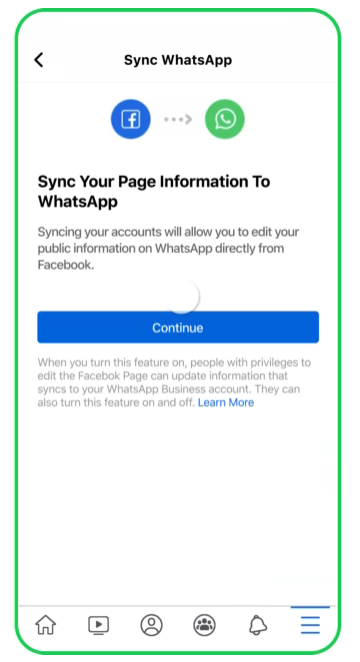 Pasos para vincular WhatsApp con Facebook