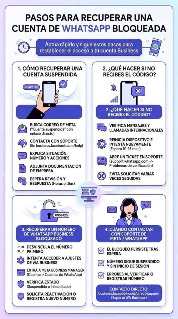 Cómo solucionar un bloqueo de WhatsApp en tu cuenta
