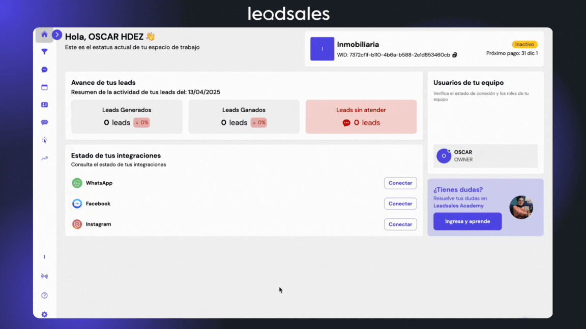 Gif que ejemplifica la creación de embudos en Leadsales
