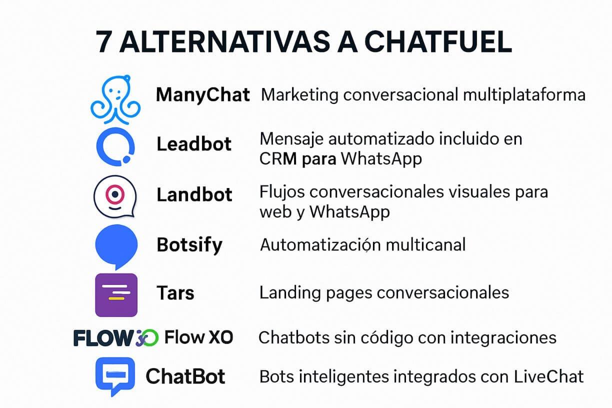 Las 7 mejores alternativas a Chatfuel