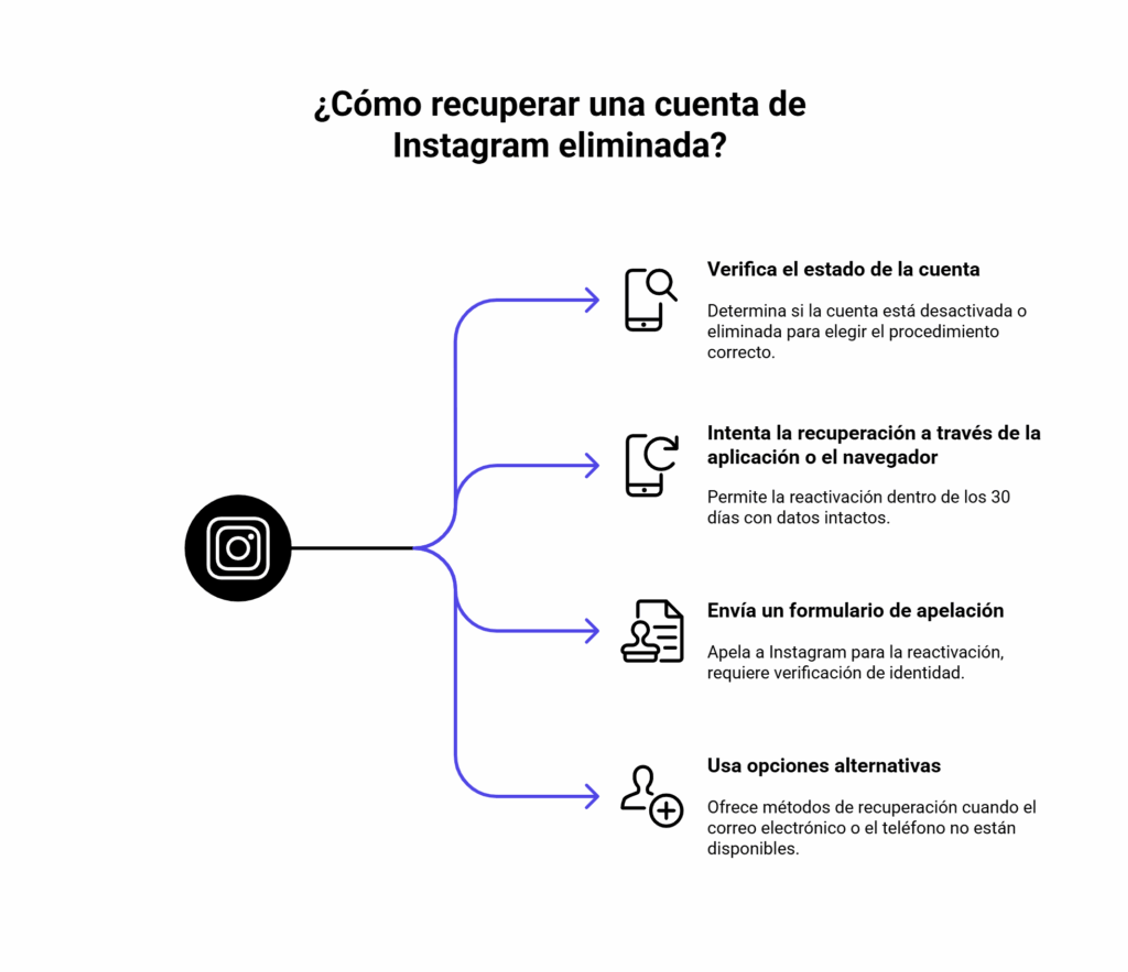 Pasos para recuperar una cuenta de instagram eliminada