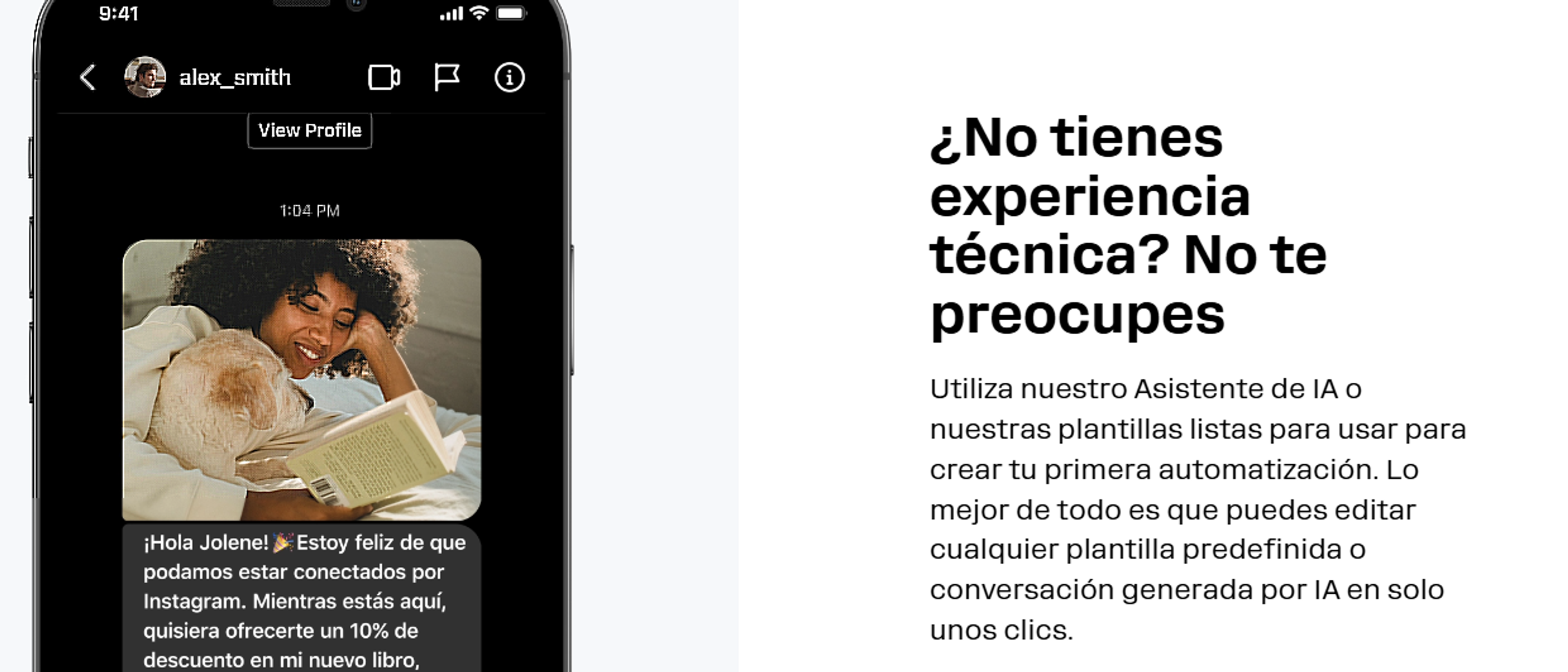 Pantalla de Manychat