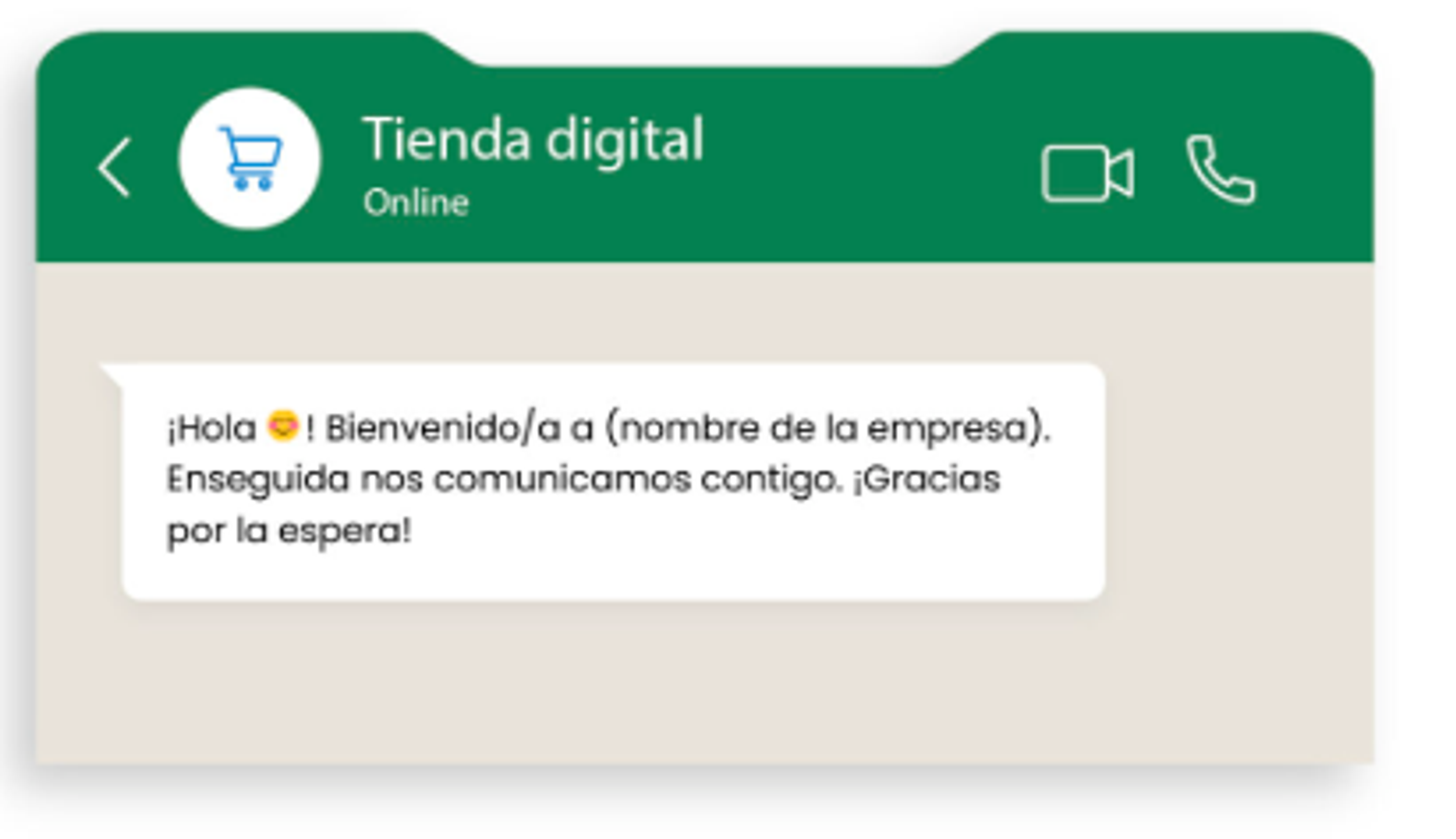 Mensaje de bienvenida de WhatsApp Business