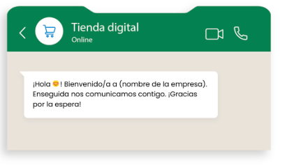 Mensaje de bienvenida de WhatsApp Business