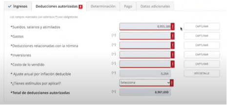 deducciones a registrar frente al SAT
