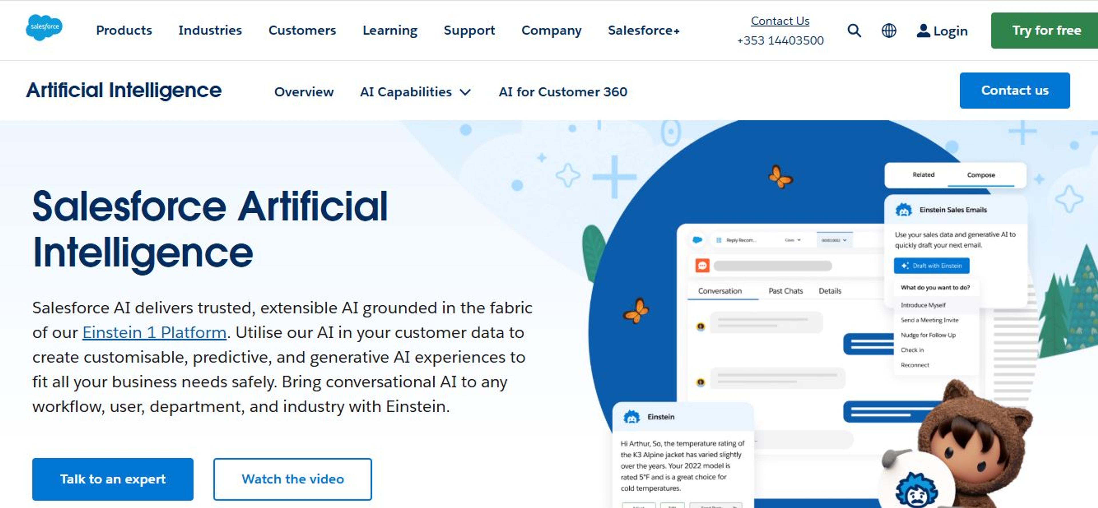 Página de inicio de Salesforce Einstein