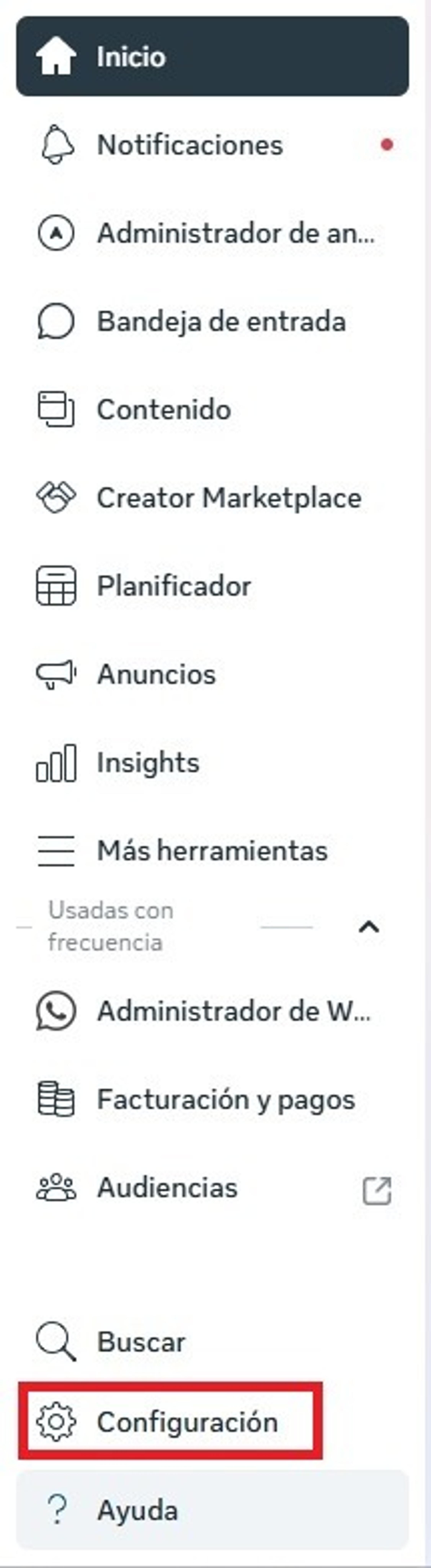 Acceso a cuentas de WhatsApp en Meta Business Suite