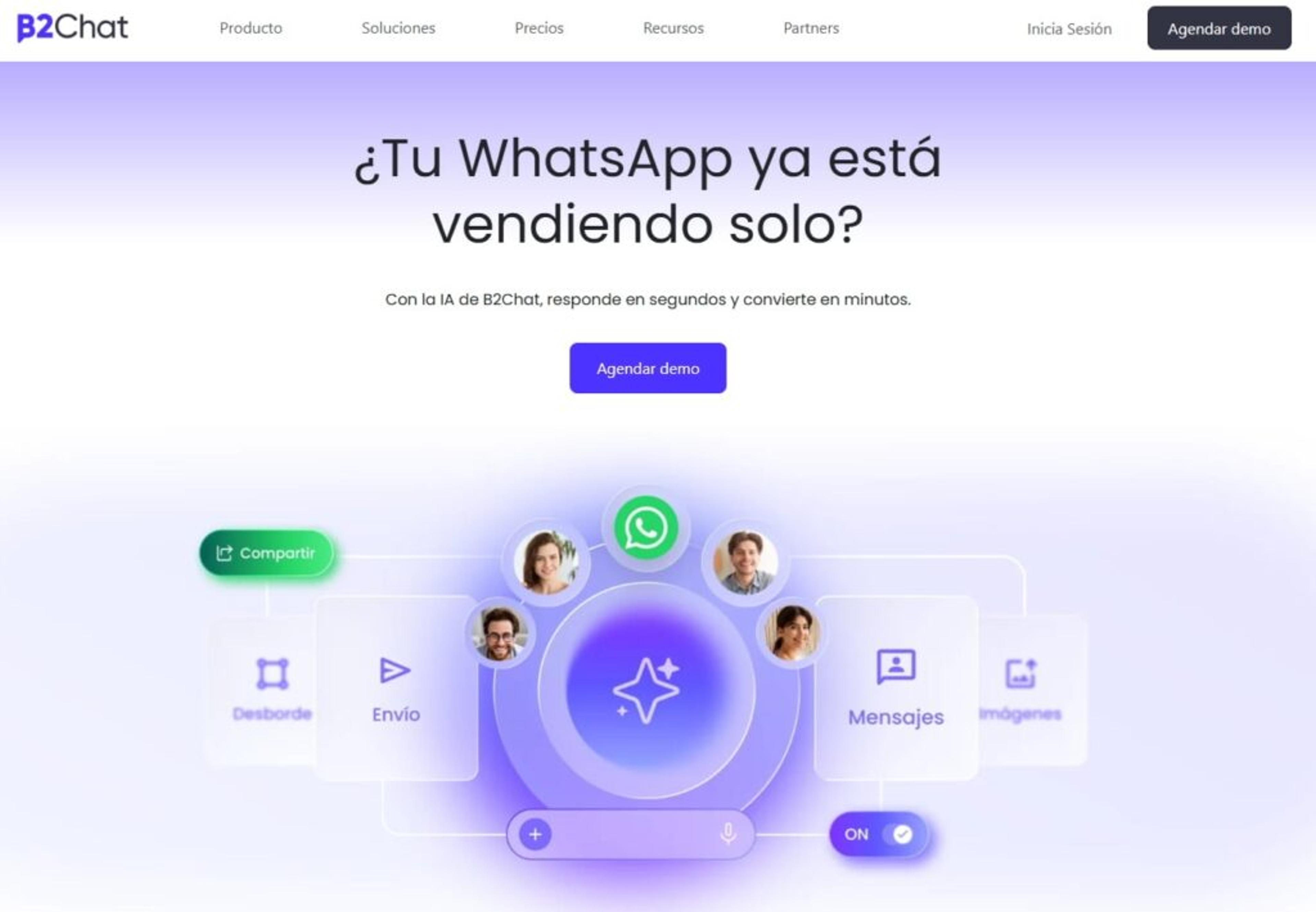 Pantalla de inicio de B2Chat