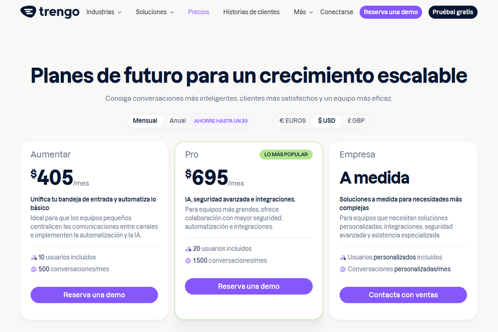 Precios de Trengo