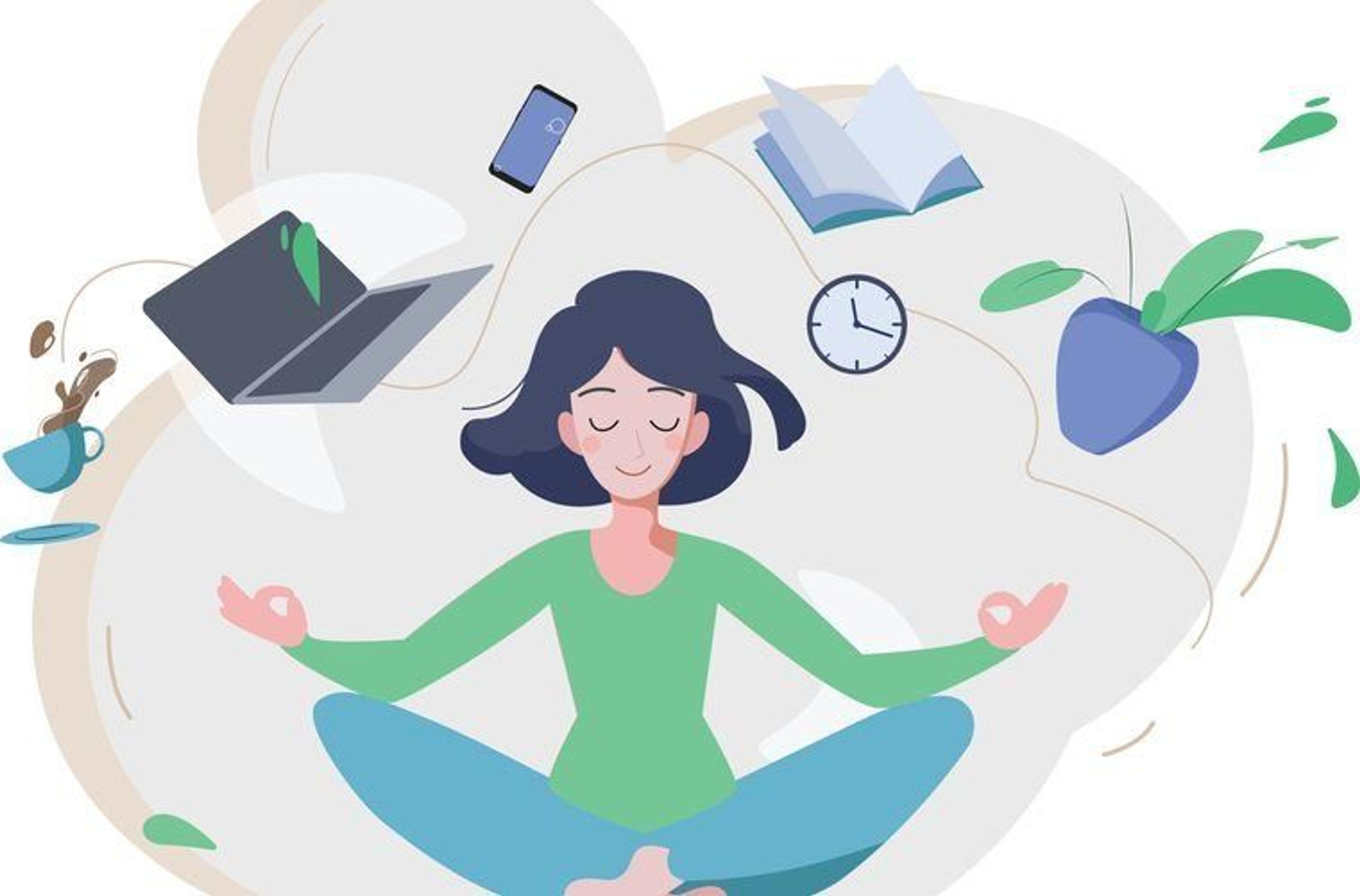 Ilustración del artículo: Meditación mindfulness para descansar