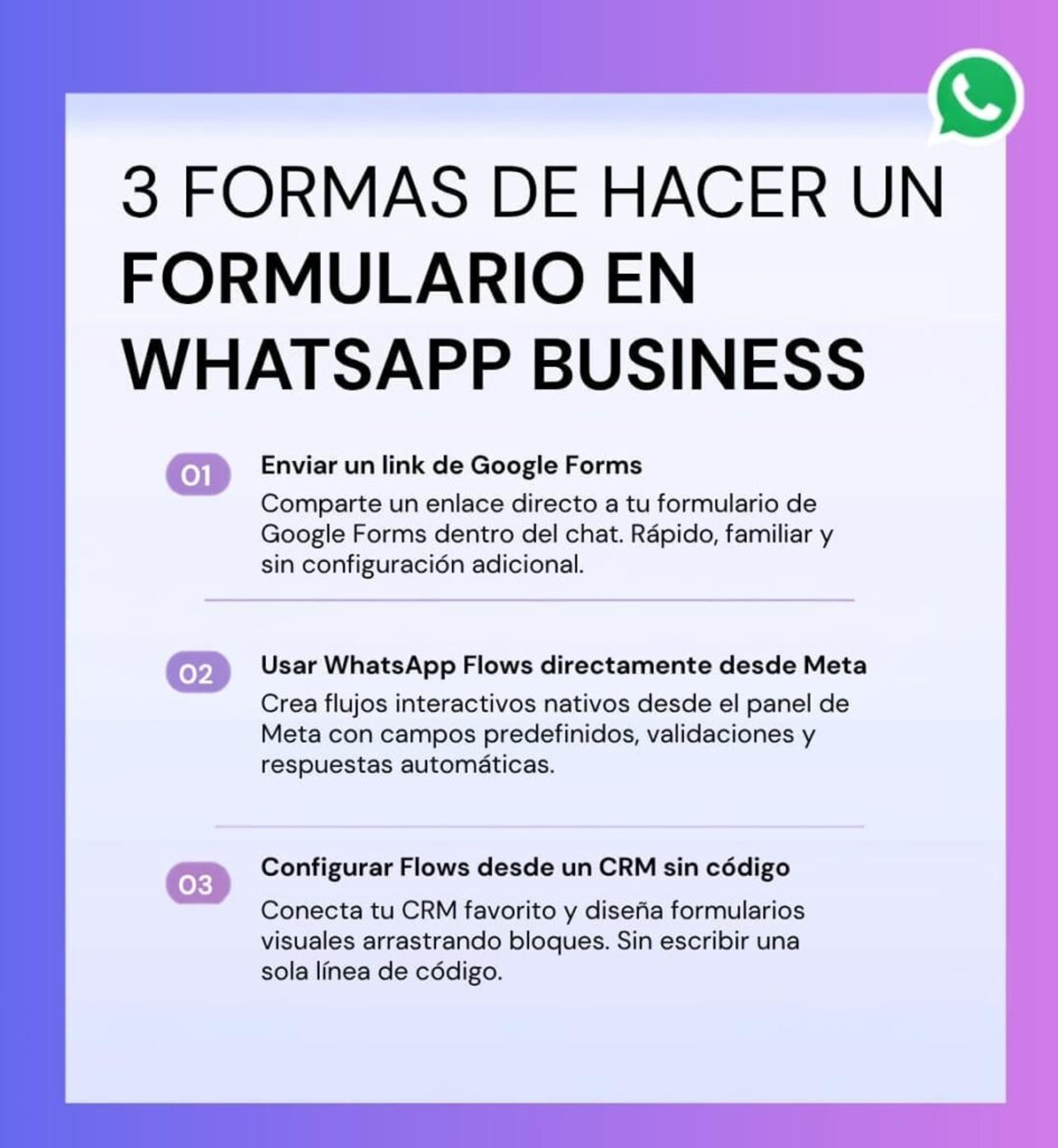 Cómo hacer un formulario en WhatsApp Business
