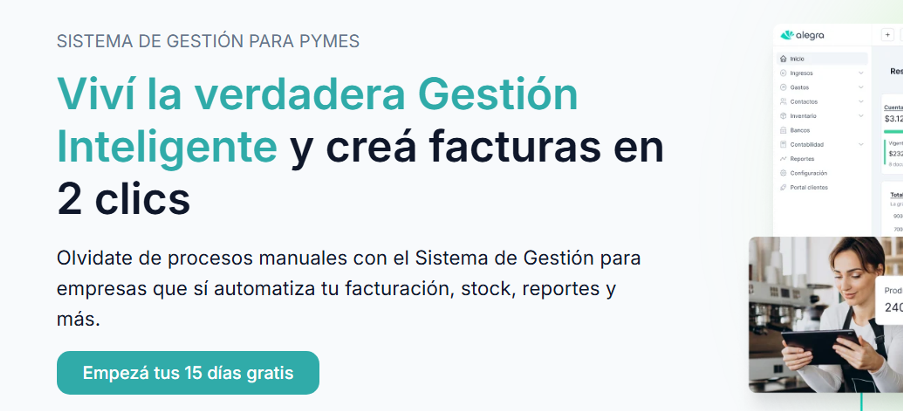 Portal web de Alegra