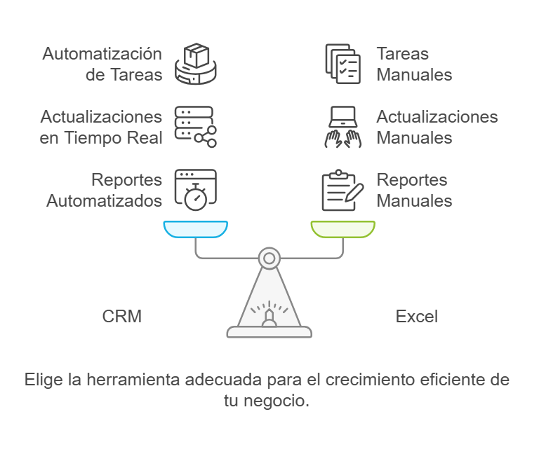 Excel vs. CRM herramientas para negocios