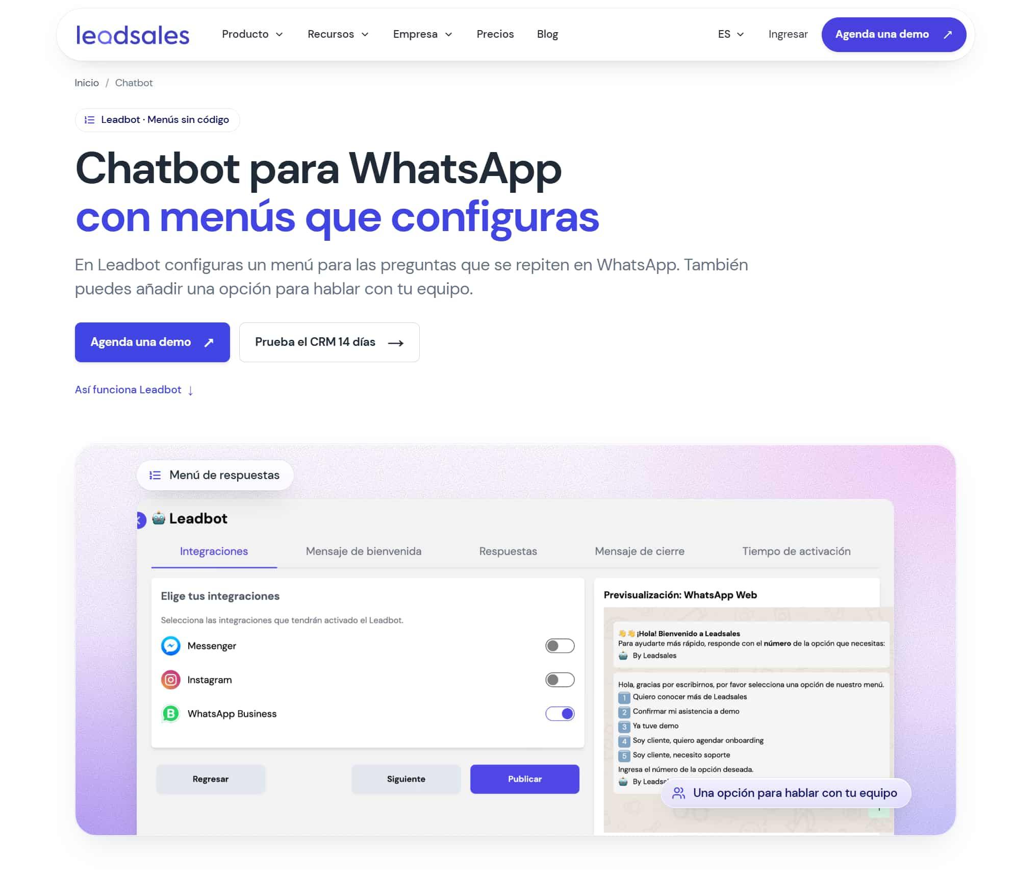 Imagen de Leadbot de Leadsales