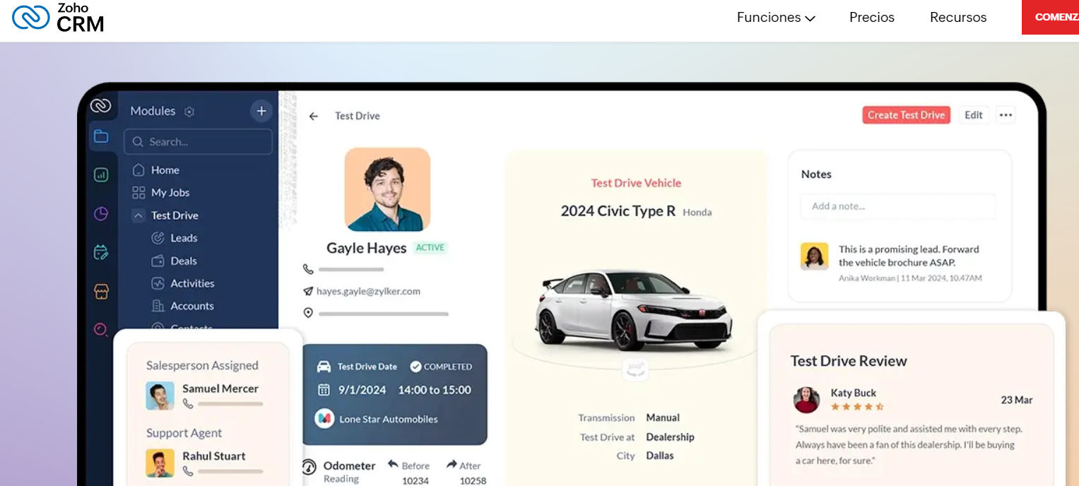 que es y como funciona zoho página de zoho