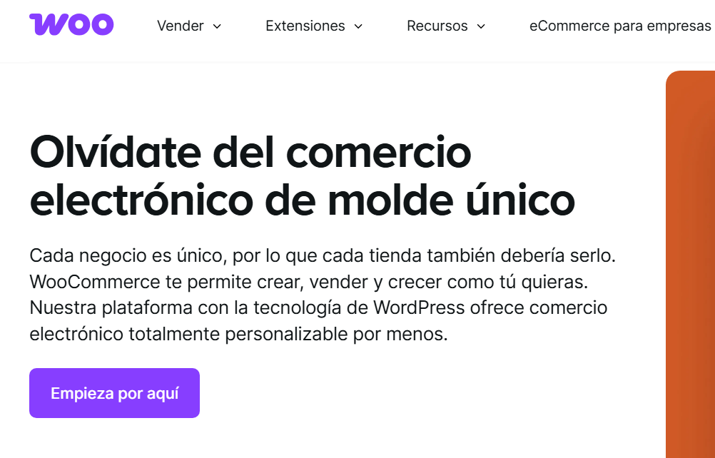Pantalla de WooCommerce