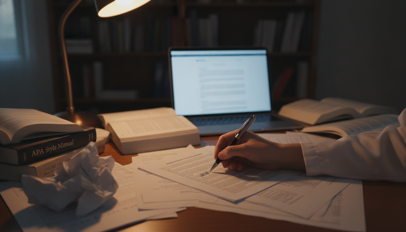 writer corrects reference list 