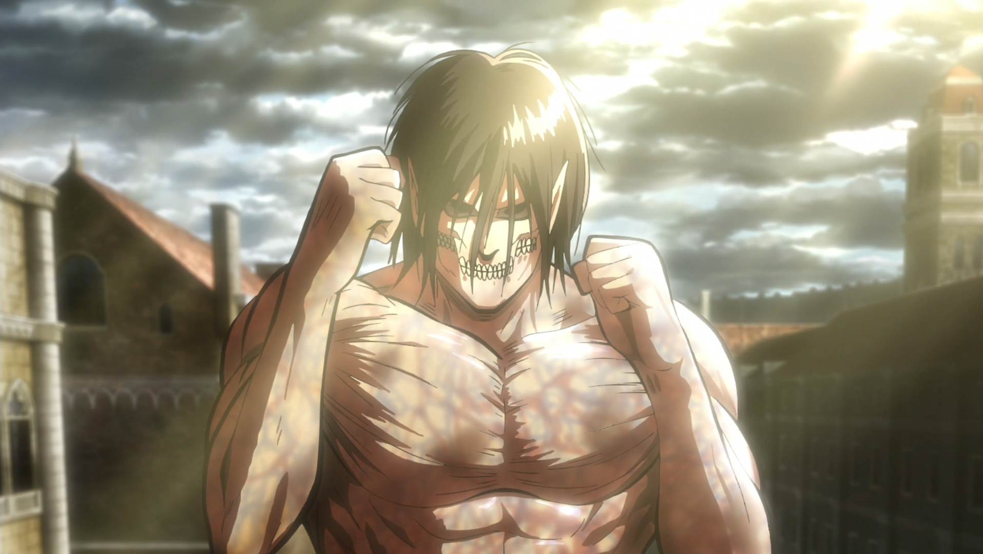 The Attack Titan readies for combat.